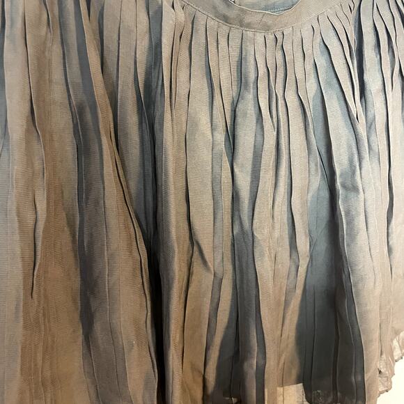 J. Crew Silk Blend Pleated Ruffled Mini Skirt in Gray Women's Size 6 EUC - Picture 7 of 12